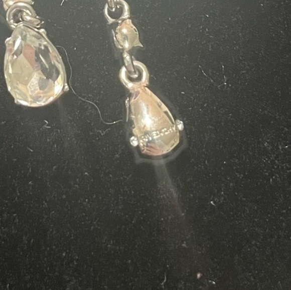 Givenchy Silver Sparkling Drop Earrings with Teardrop Accent New - Picture 6 of 8
